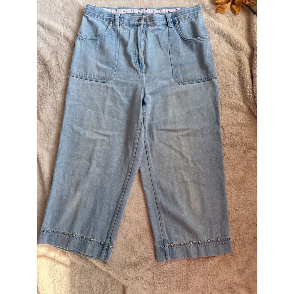 Christopher & Banks Wide Leg Crop JeansHearts Size 12